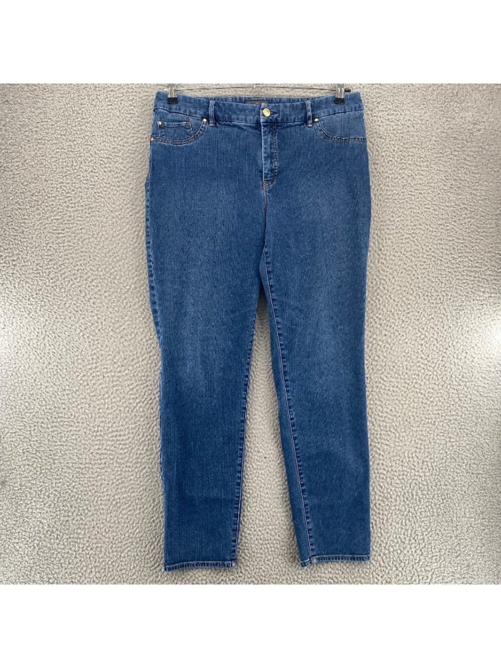 Chicos Jeans Womens 2.5 US 14 Blue So Slimming Skinny High Rise Stretch Denim*